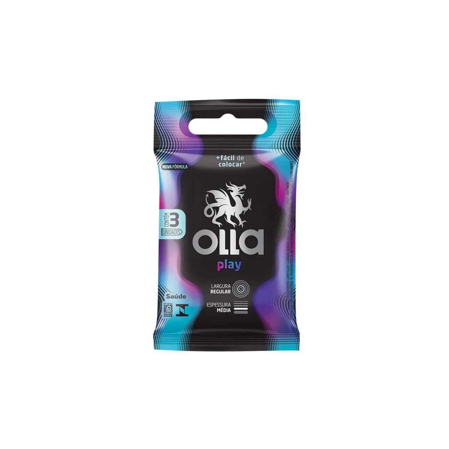 Preservativo Olla Play, com 3 unidades (1/1)