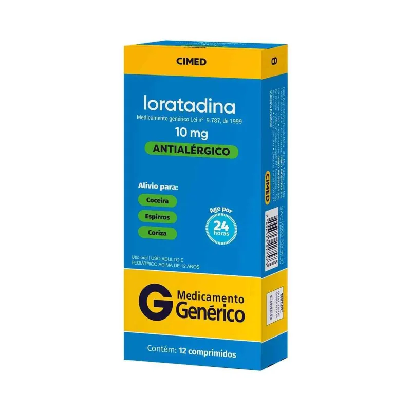 Loratadina Cimed 10mg, com 12 comprimidos