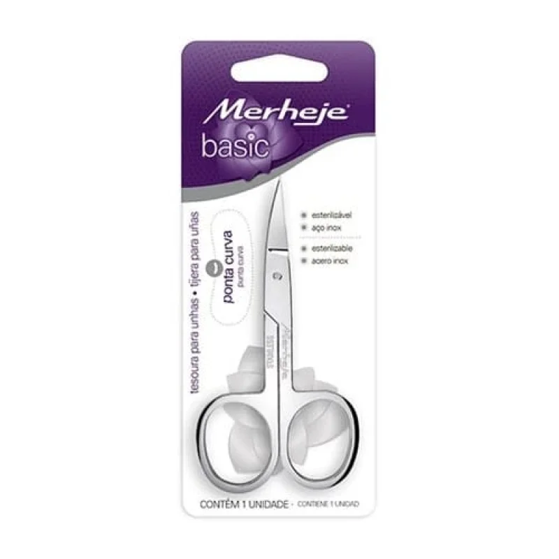 Merheje Basic Tesoura para Unhas ponta curva 1 Unidade