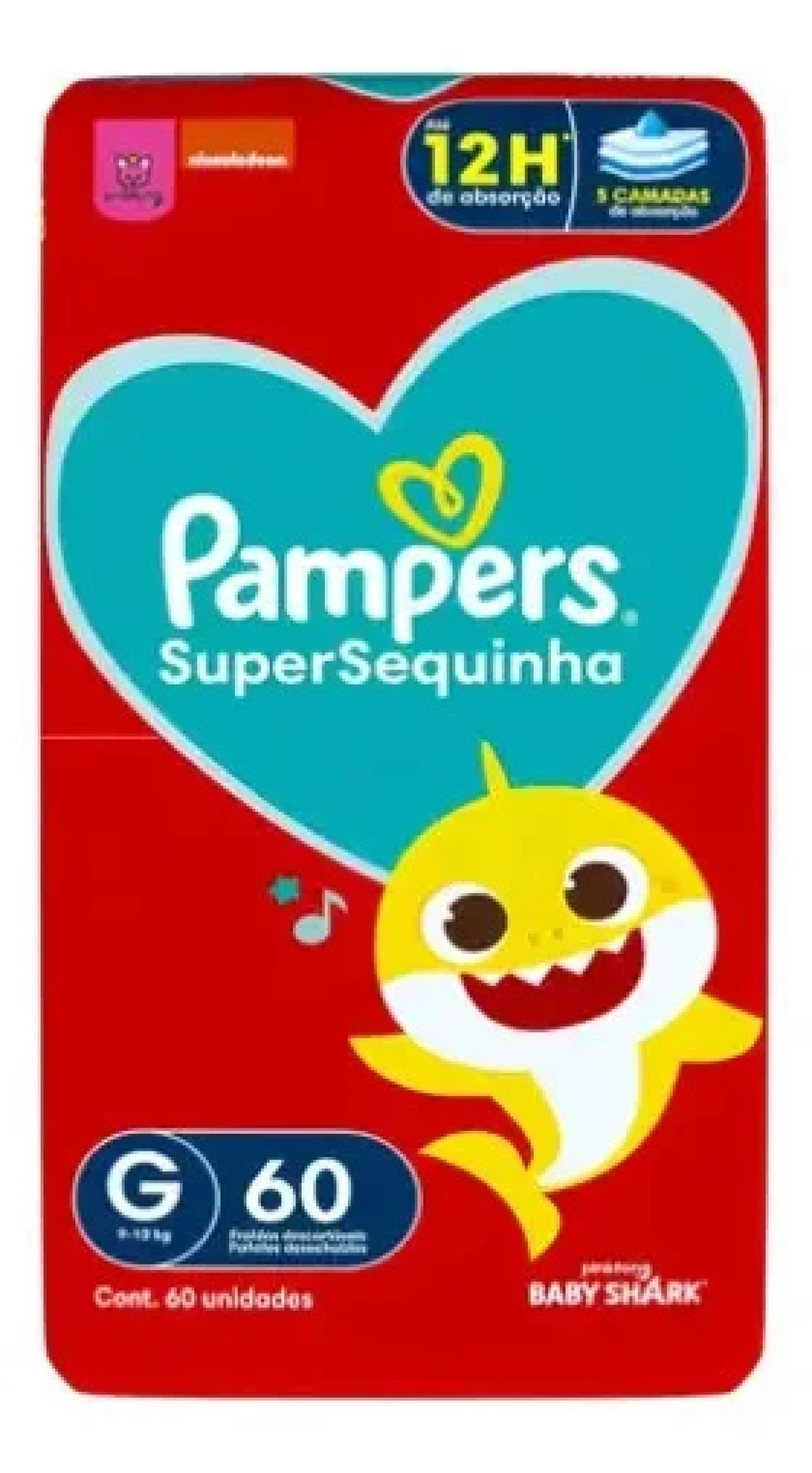 Fralda Pampers Supersequinha G, com 60 unidades (1/1)