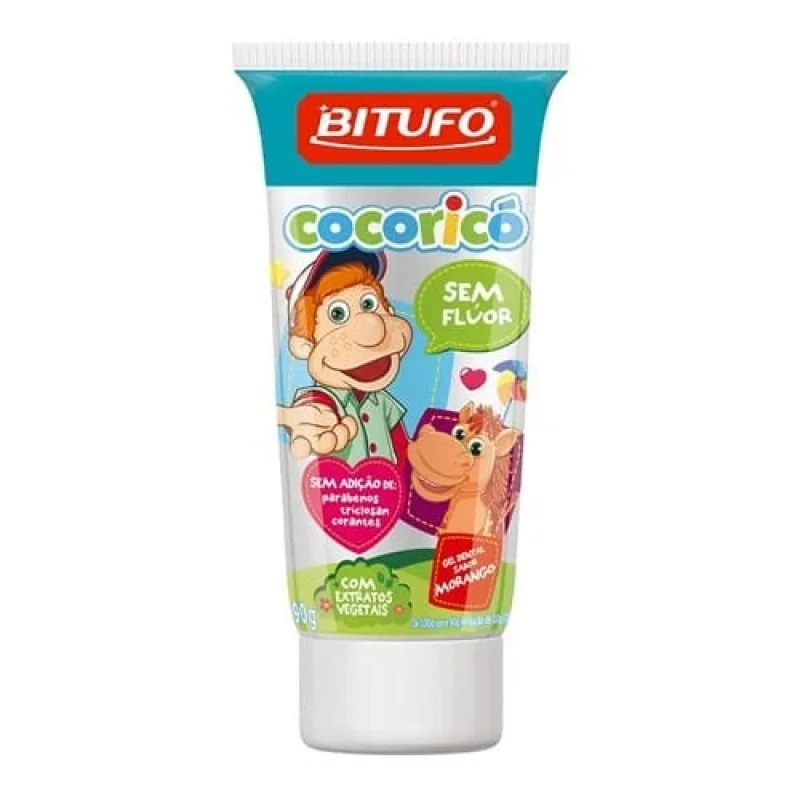 Bitufo Gel Dental Infantil Cocoricó Morango 90g