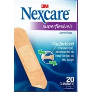 Curativo Adesivo Nexcare Superflexível, com 20 unidades