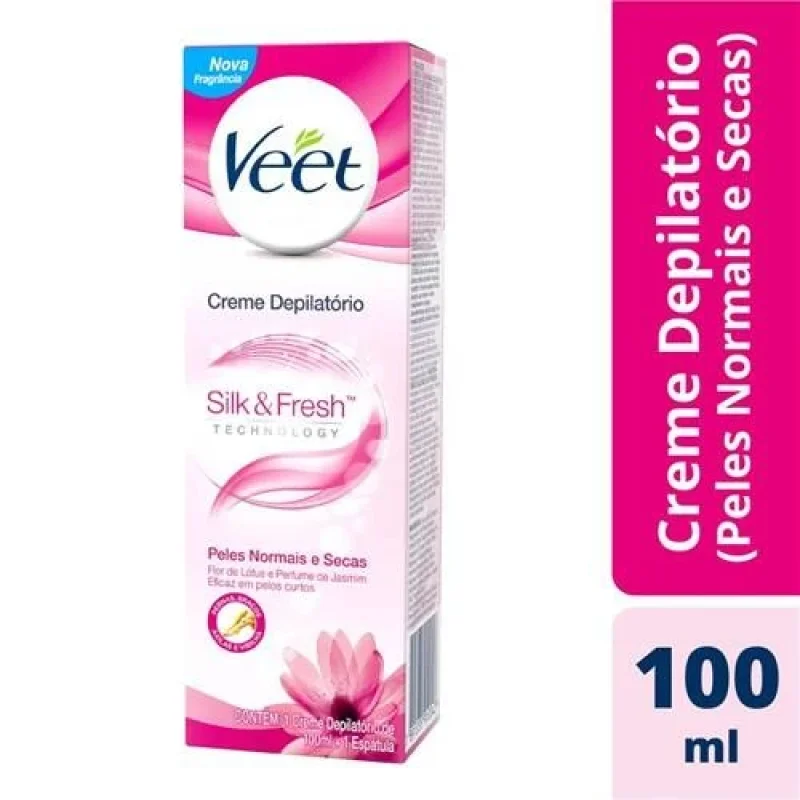 Veet Creme Depilatório Corporal Peles Normais e Secas 100ml com Espátula