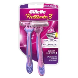 Aparelho de Depilação Descartável Gillette Prestobarba 3 Feminino, com 2 unidades