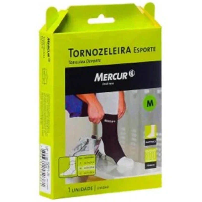Mercur Tornozeleira Esporte M Preta 1 Unidade