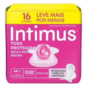 Absorvente Intimus Toda Protegida com Abas Seca, com 16 unidades
