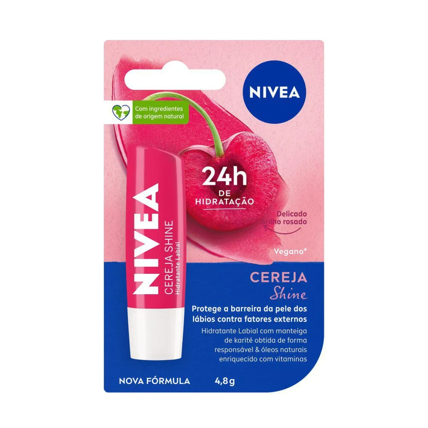 Hidratante Labial Nivea Cereja Shine 4,8g (1/1)