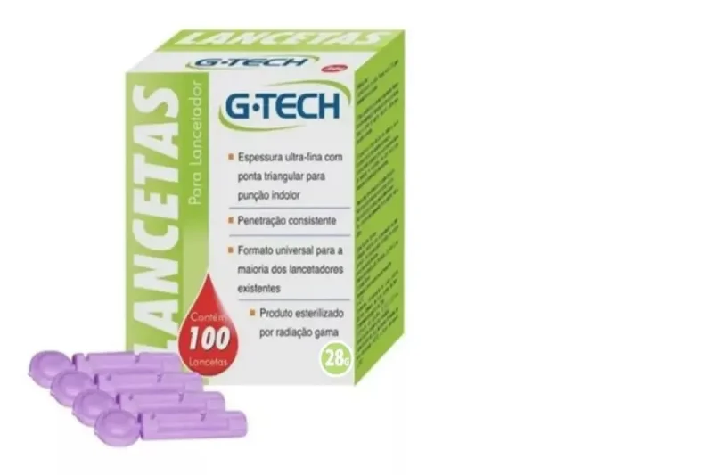 Lanceta G-Tech 28g, com 100 unidades