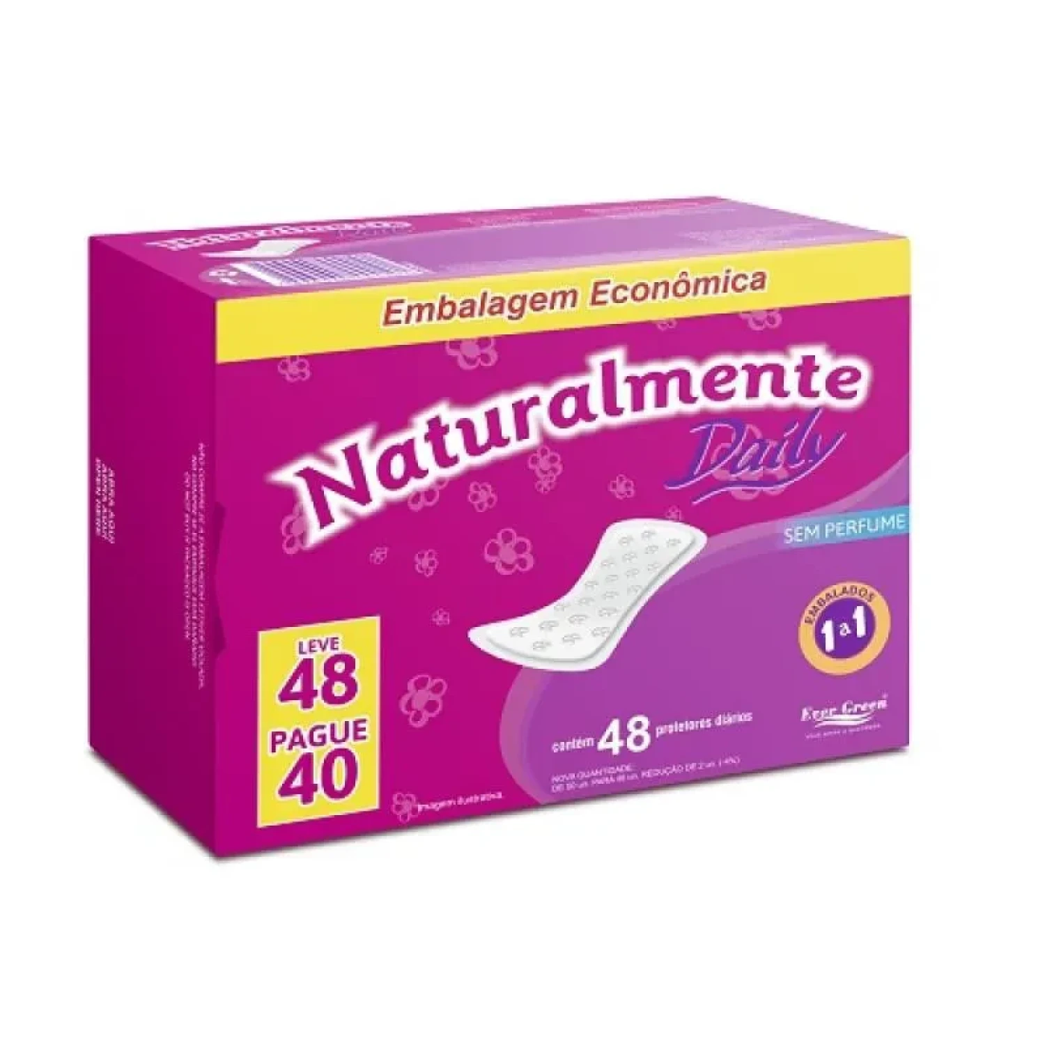 Protetor Diário Naturalmente Daily sem Perfume, com 48 unidades (1/1)