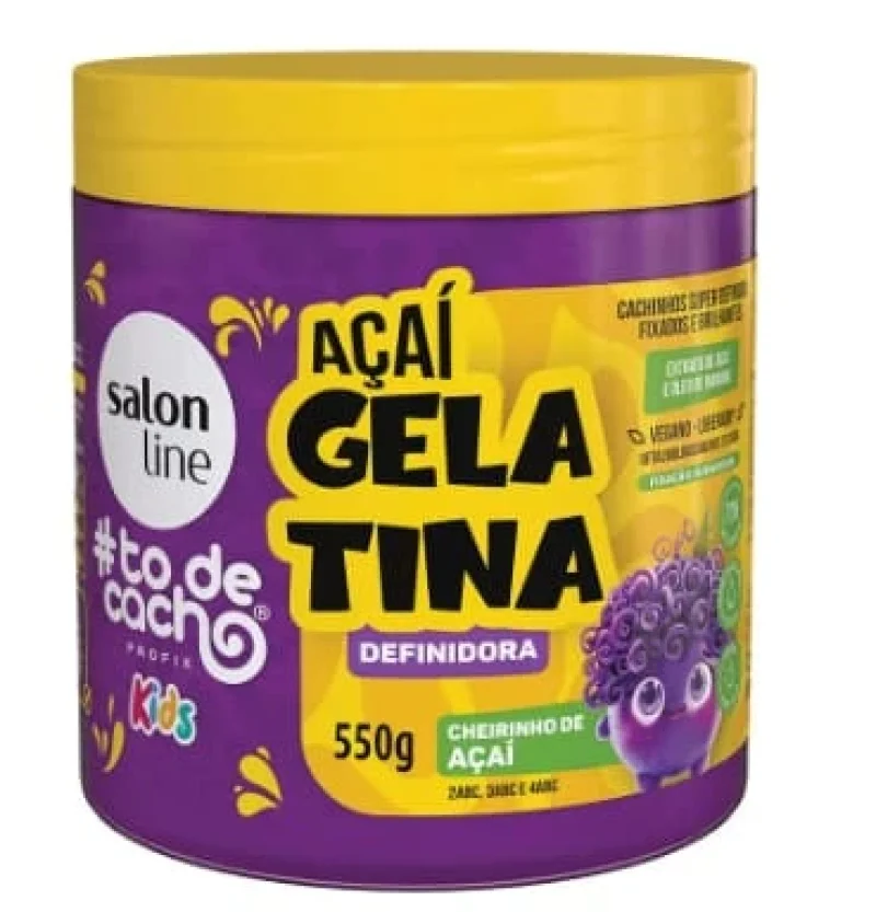 Gelatina Capilar Salon Line Tô de Cachos Kids Açaí 550g