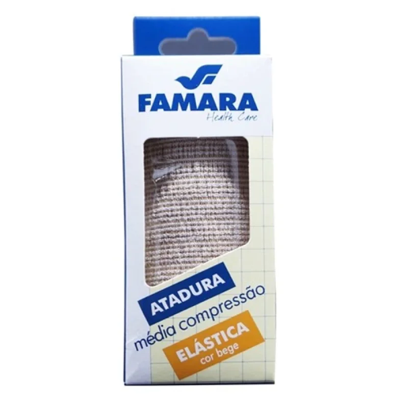 Atadura Elástica Famara Média Compressão Bege 10cm
