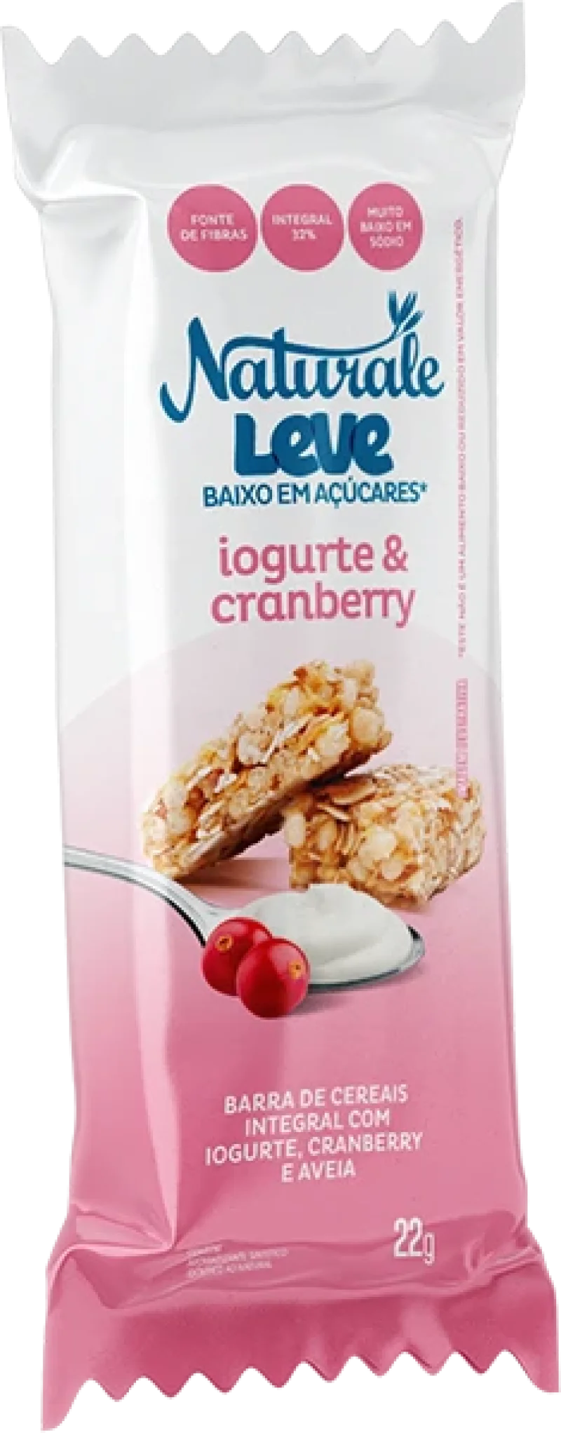 Barra de Cereal Naturale Leve Iogurte e Cranberry, 22g