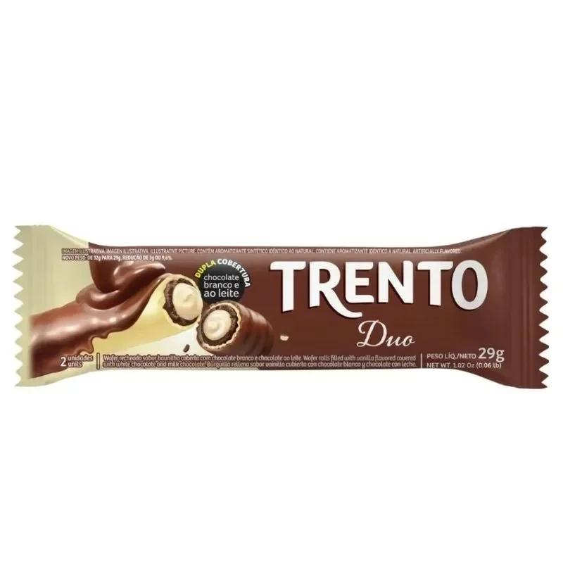 Chocolate Trento Wafer Duo ao Leite e Branco 29g