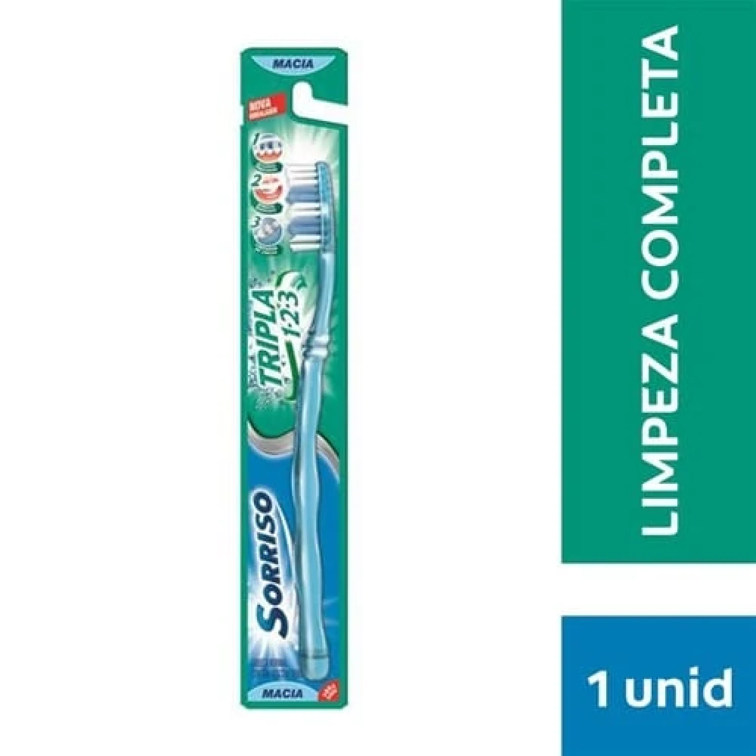 Escova Dental Macia Sorriso Tripla 123, com 1 unidade (1/1)