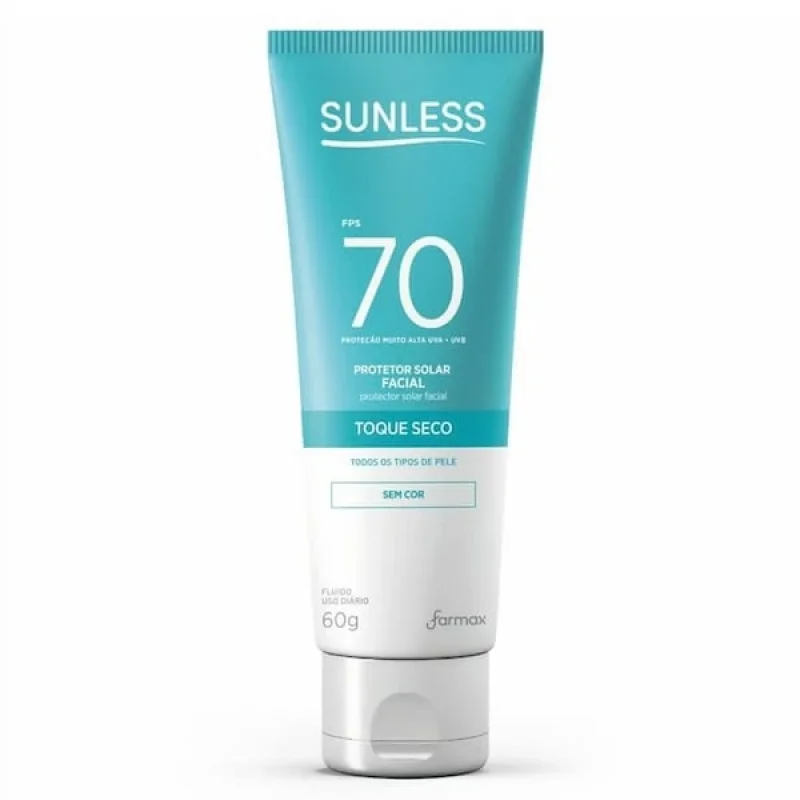 Protetor Solar Facial Sunless Toque Seco FPS 70 Sem Cor 60g