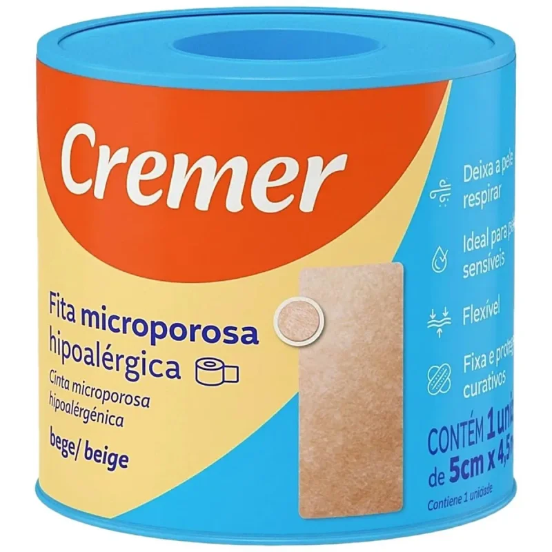 Esparadrapo Microporoso Cremer Bege 5cm x 4,5m