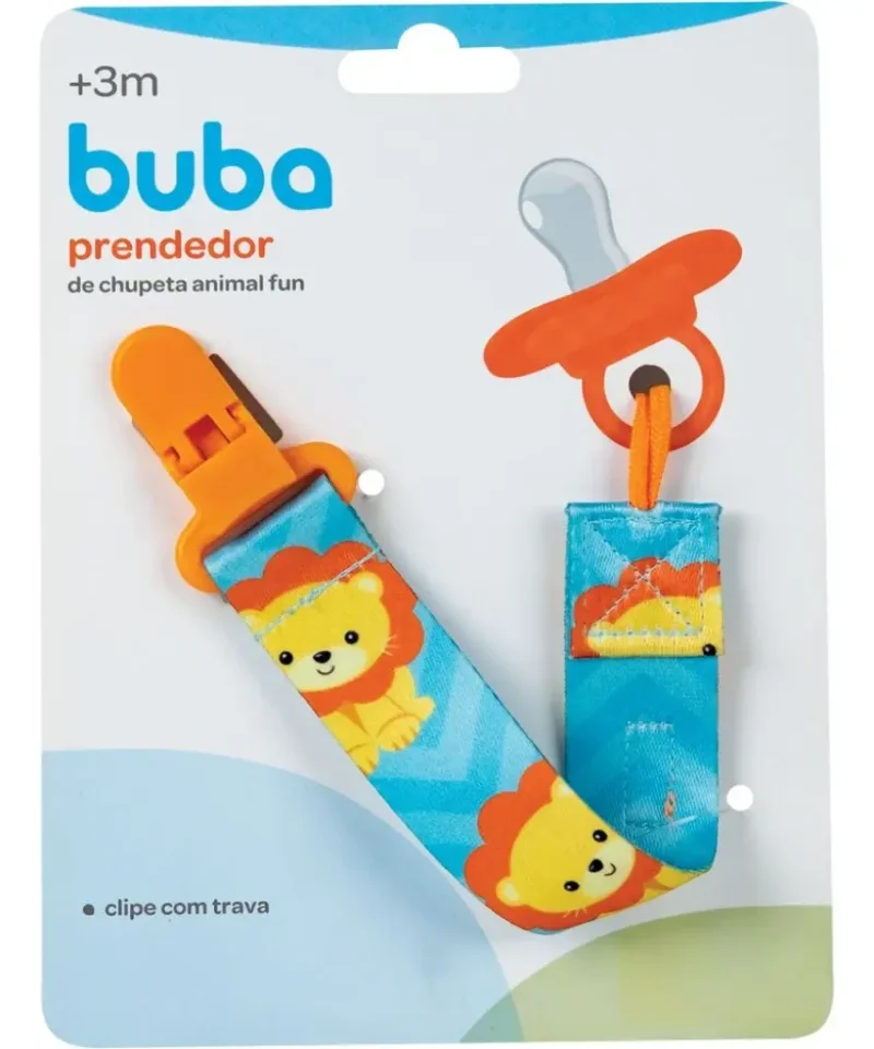 Prendedor de Chupeta Buba Animal Fun Leão Ref. 12047