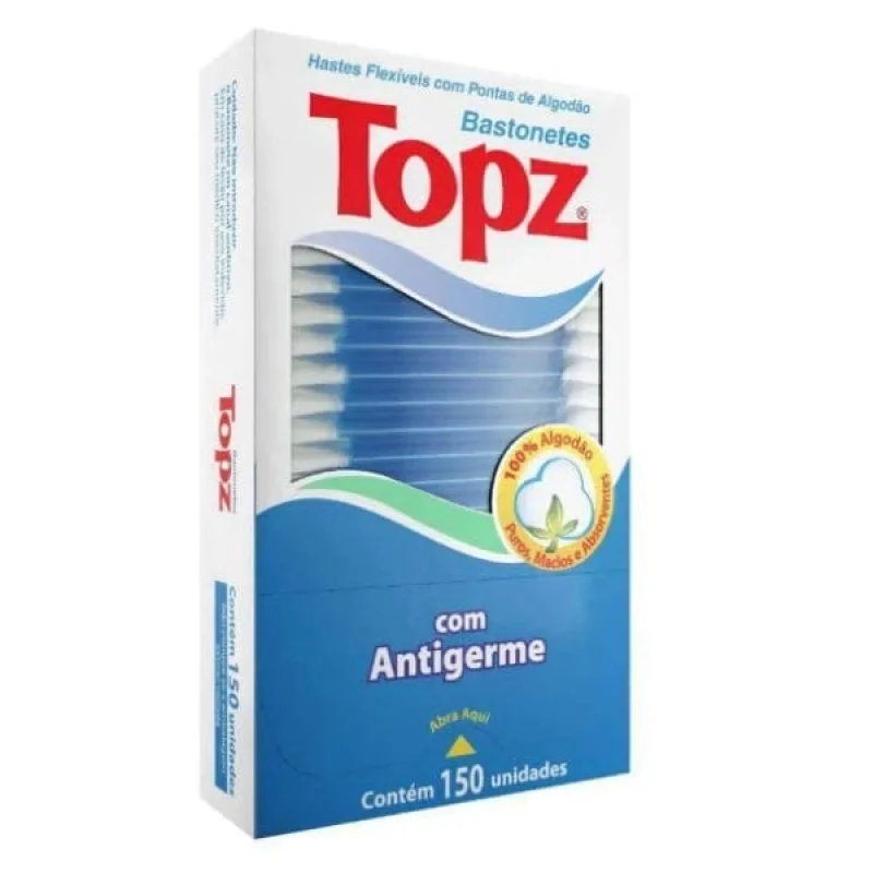 Hastes Flexíveis Topz, com 150 Unidades
