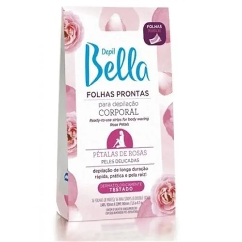 Folha Depilatória Corporal Depil Bella Pétalas de Rosas, com 16 unidades