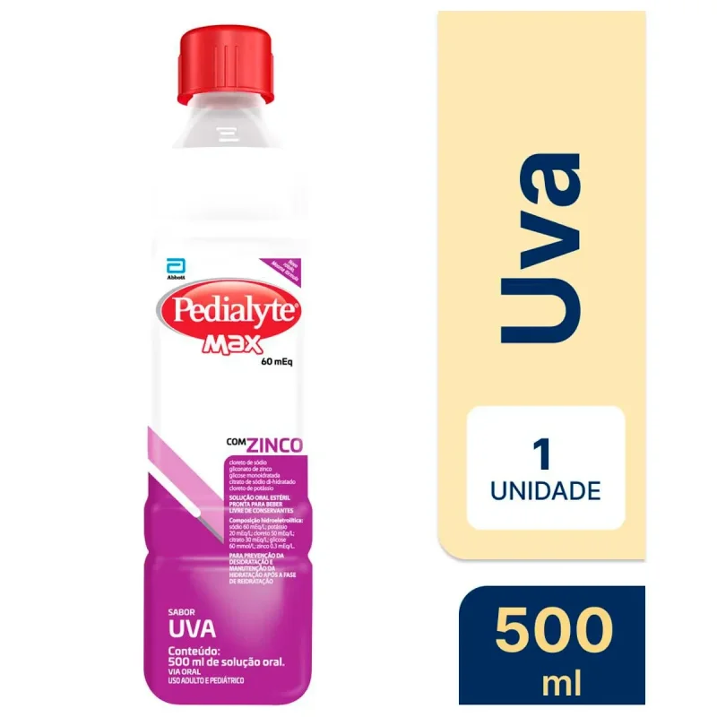 Pedialyte Max Uva 500ml