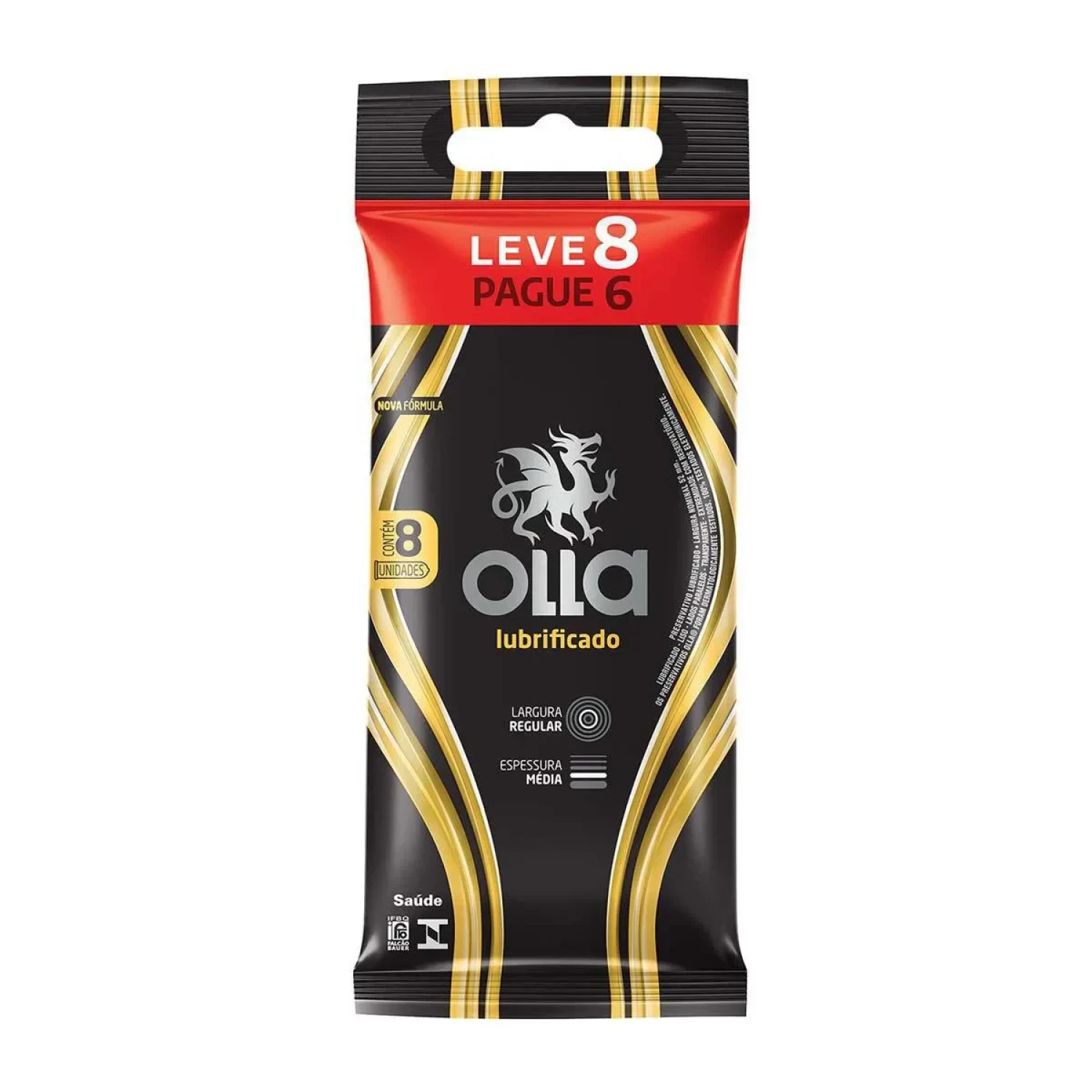 Preservativo Olla Lubrificado, com 8 unidades (1/1)