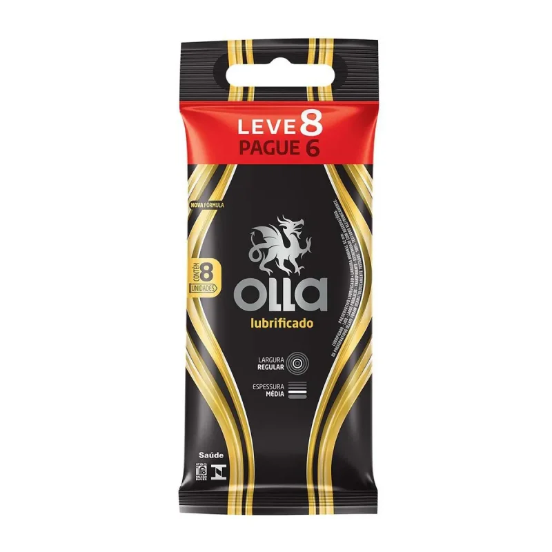 Preservativo Olla Lubrificado, com 8 unidades