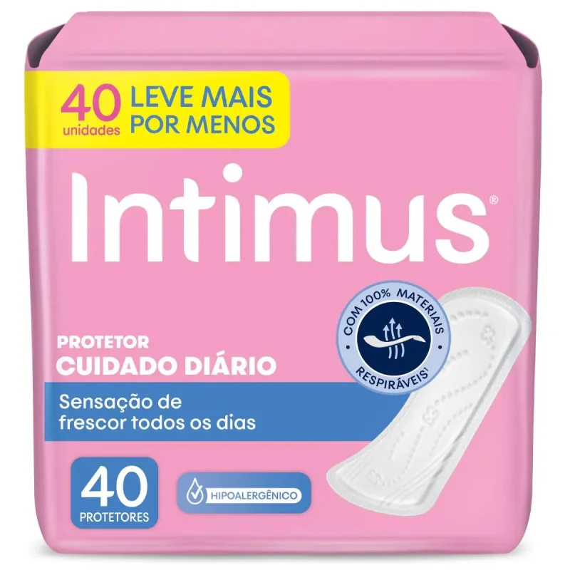Protetor Diário Intimus Cuidado Diário, com 40 unidades