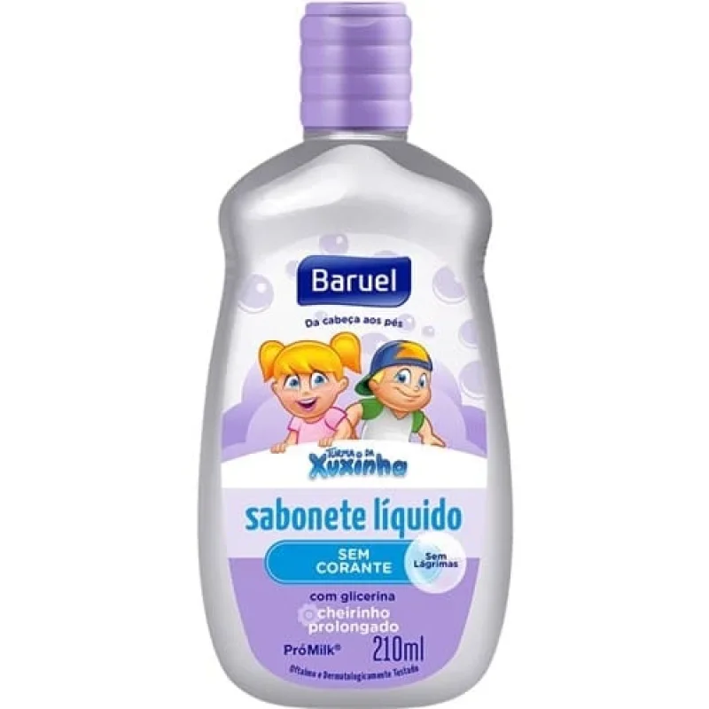 Baruel Turma da Xuxinha Sabonete Líquido Glicerinado Sem Corante Pele Delicada 210ml