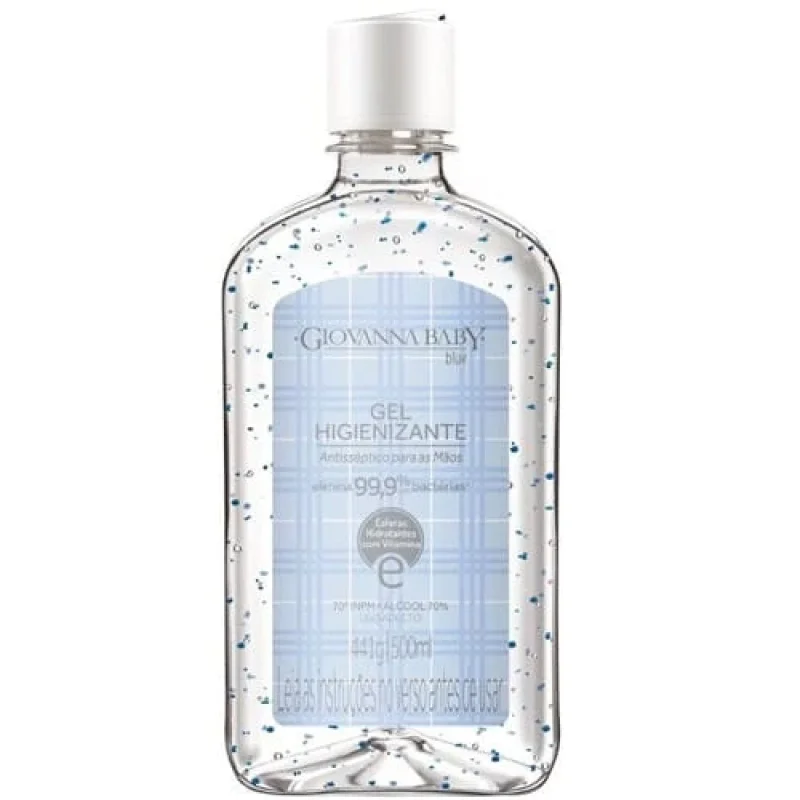 Álcool Gel 70% Giovanna Baby frasco com 500mL de gel de uso dermatológico, blue
