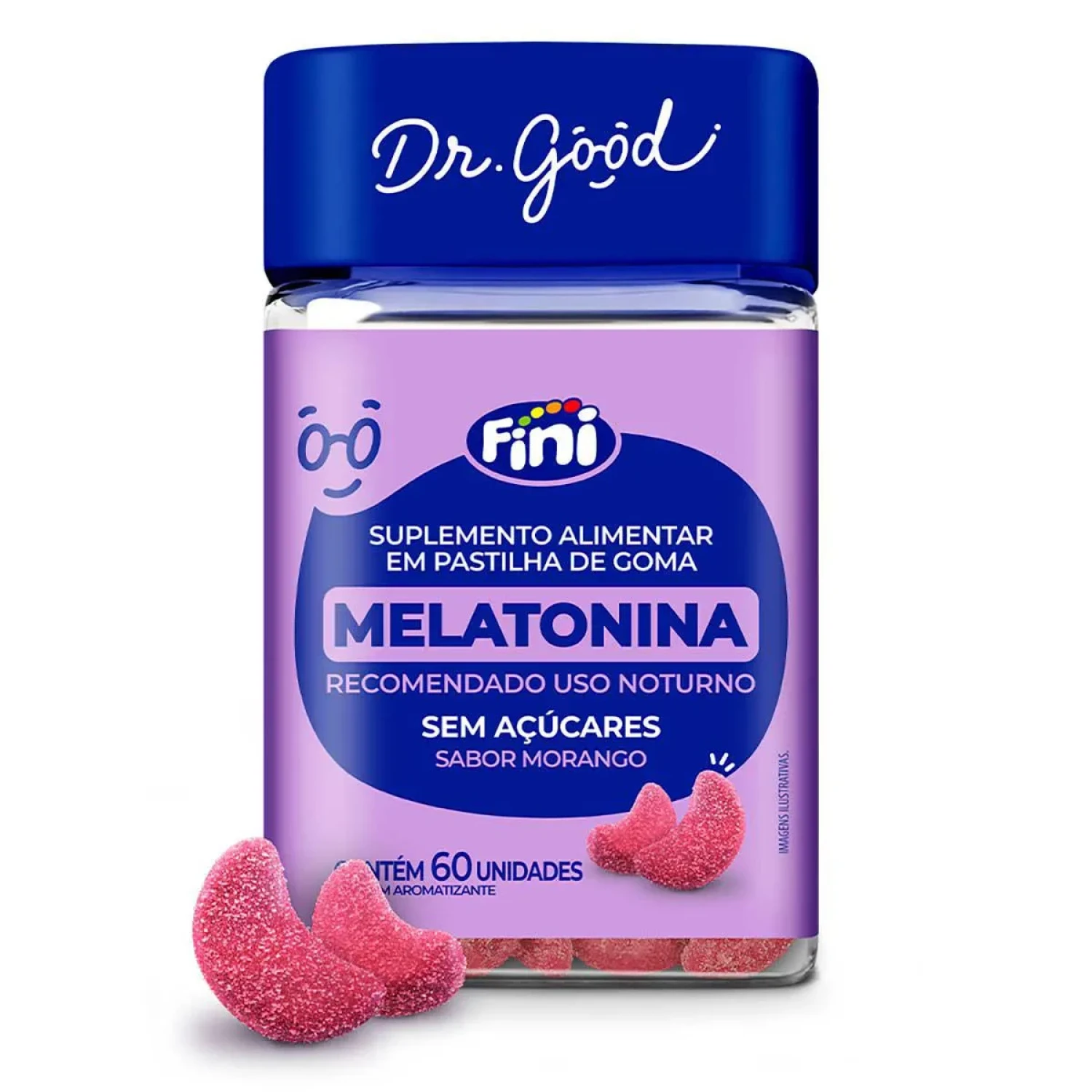 Melatonina Dr. Good 0,21mg Morango, com 60 gomas (1/1)