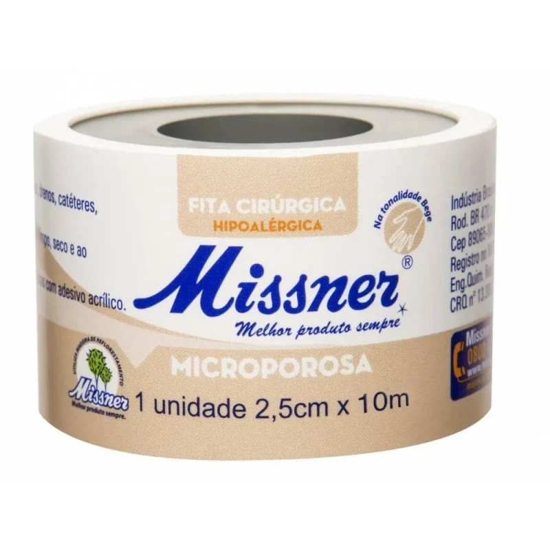 Esparadrapo Microporoso Missner Bege 2,5cm x 10m