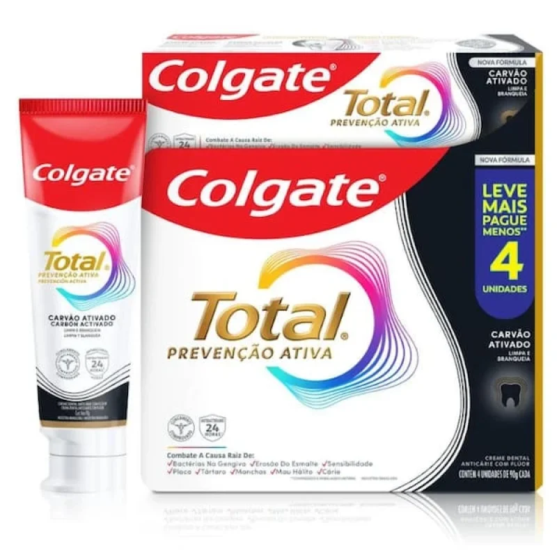 Colgate Kit Creme Dental Carvão Ativado 4x90g