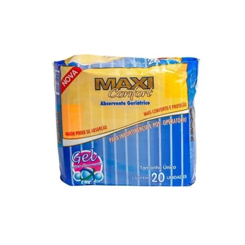 Absorvente Geriátrico Maxi Confort, com 20 unidades