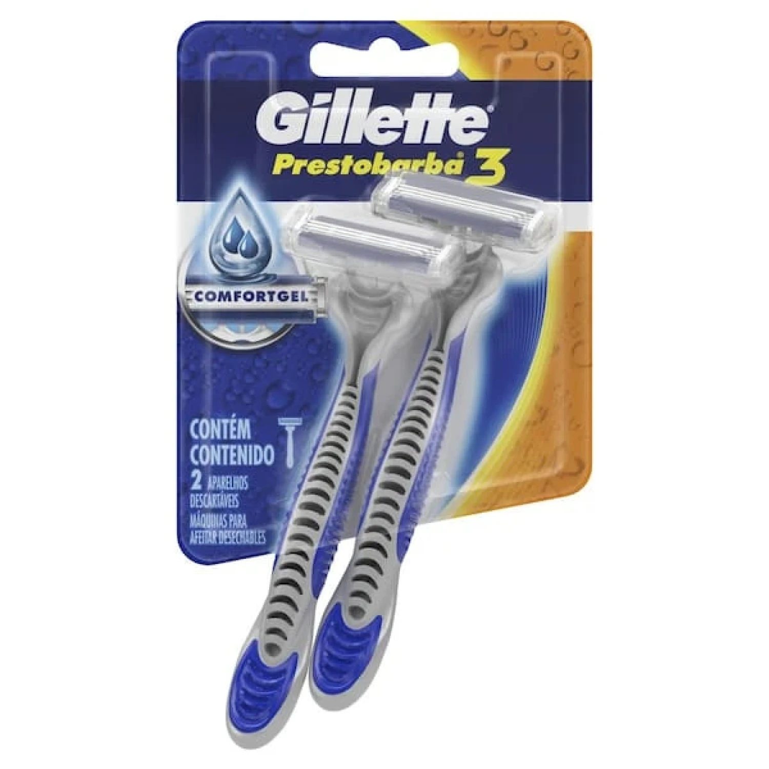 Aparelho de Barbear Descartável Gillette Prestobarba 3 Comfortgel, com 2 unidades (1/1)