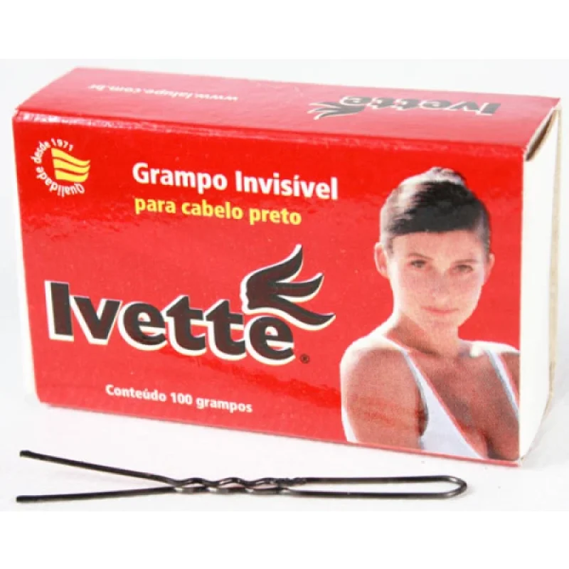 Grampo Invisivel Para Cabelo Ivette Preto Com 100 Unidades