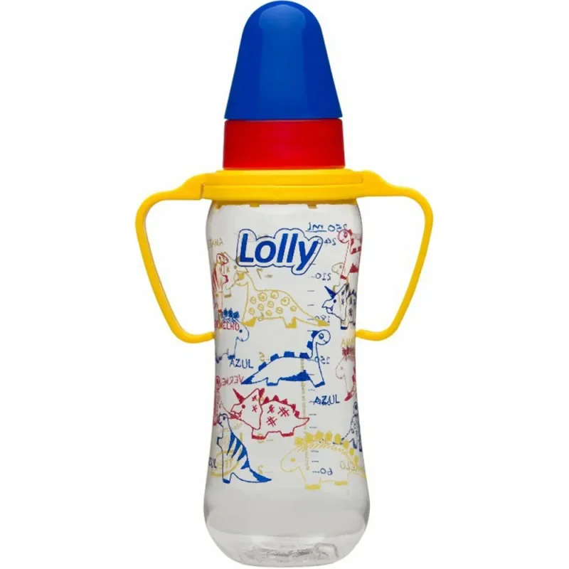 Mamadeira Lolly Tricolor Bico de Silicone Redondo 250ml 3+ meses