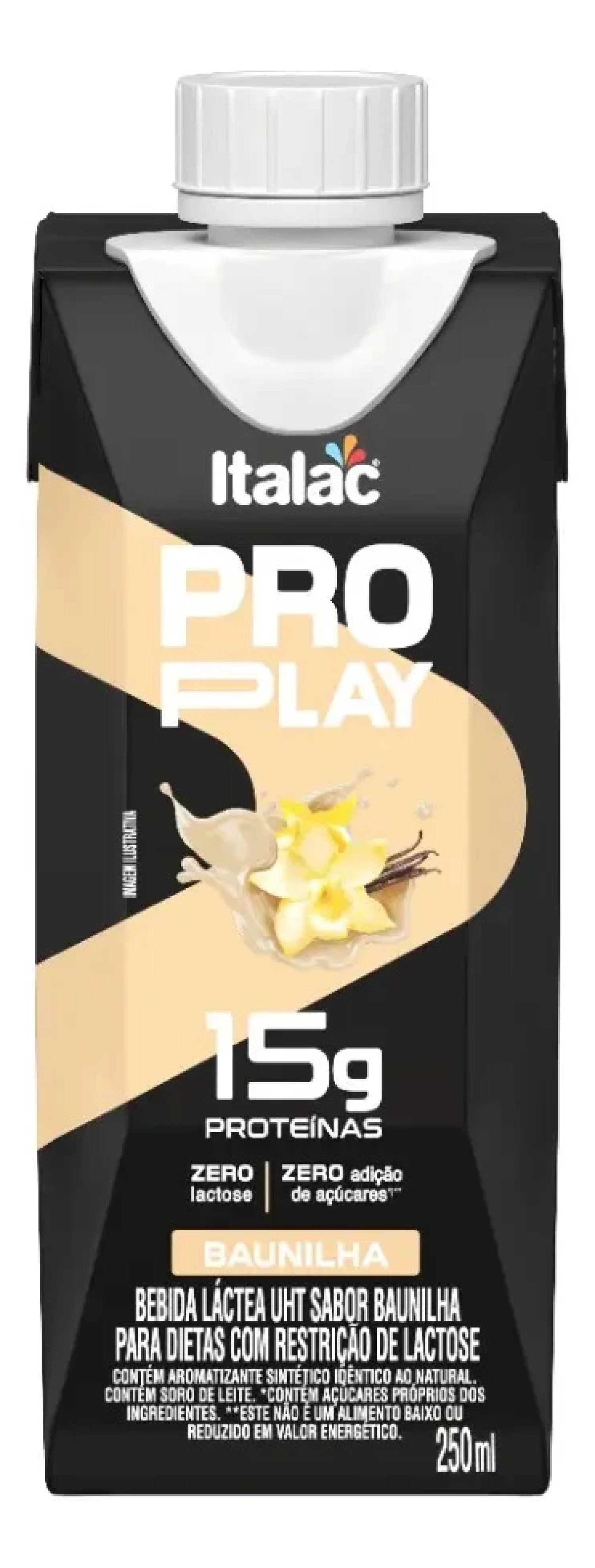 Bebida Láctea Italac Pro Play Zero Lactose Baunilha 250ml (1/1)