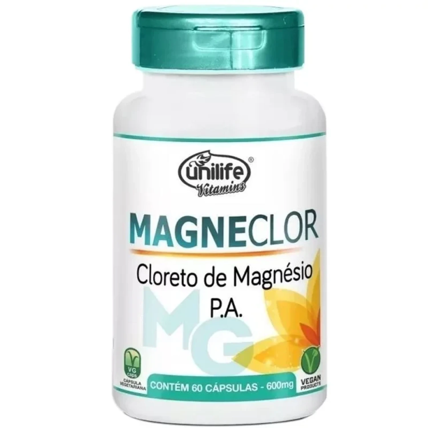 Cloreto de Magnésio P.A. Unilife Magneclor 600mg, com 60 cápsulas (1/1)