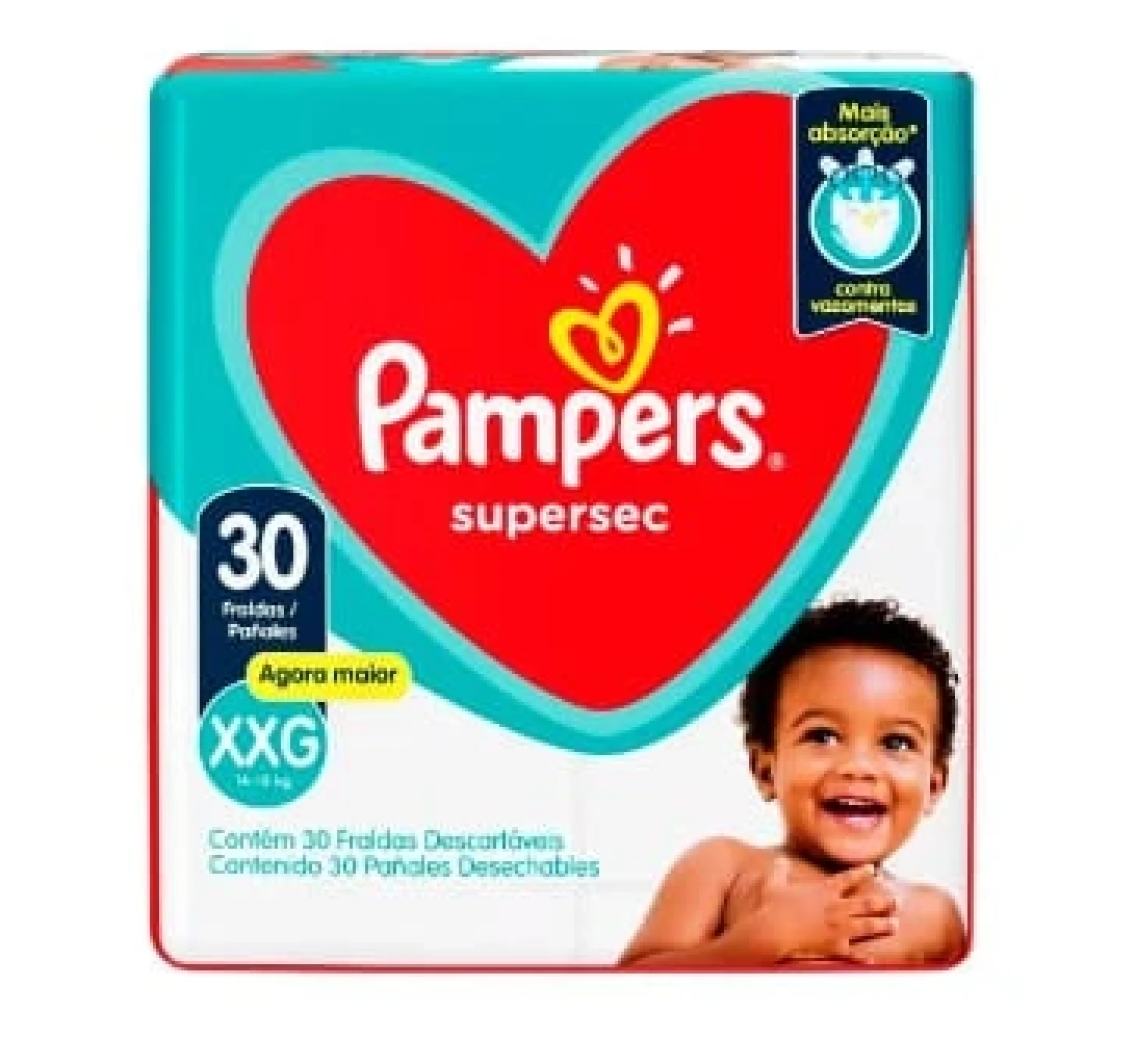Fralda Pampers Supersec XXG, com 30 unidades (1/1)