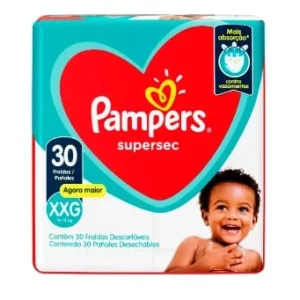 Fralda Pampers Supersec XXG, com 30 unidades