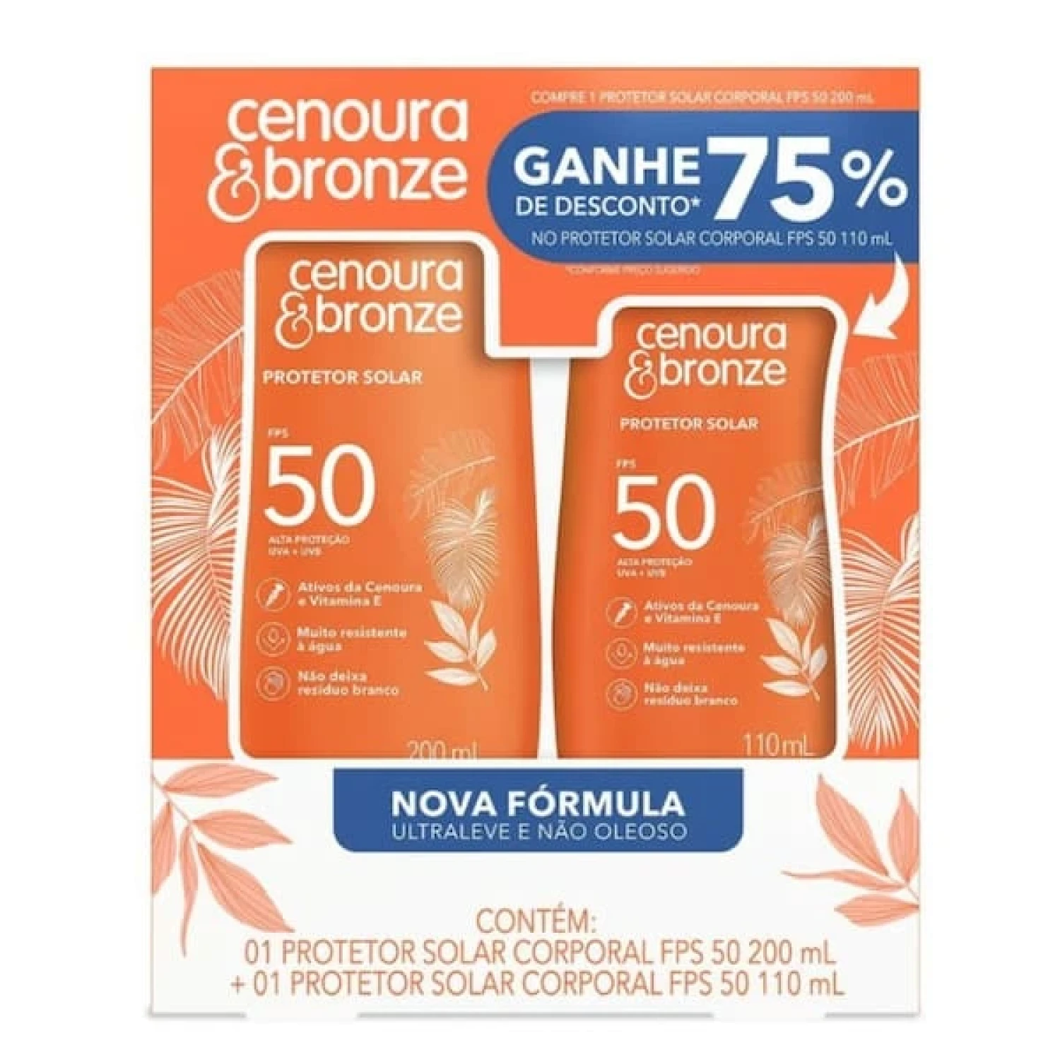 CEN & BRONZ Kit Protetor Solar FPS 50 200ml e Hidratante Corporal 110ml (1/1)