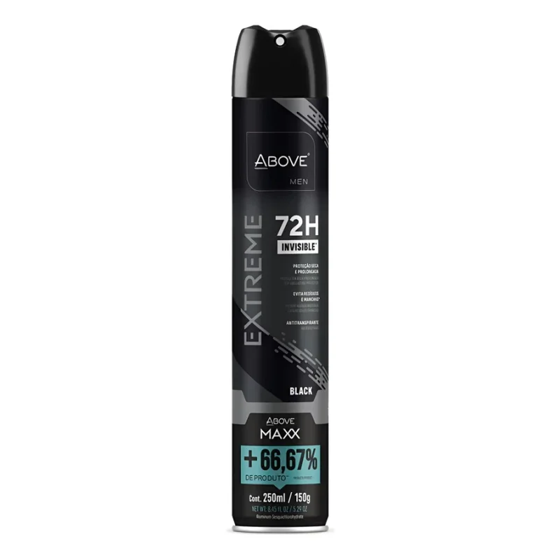 Desodorante Above Aerossol 250ml Maxx Invisible Extreme Black
