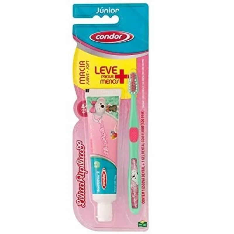 Kit Escova Dental Condor Lilica 1un + Gel Dental 50g