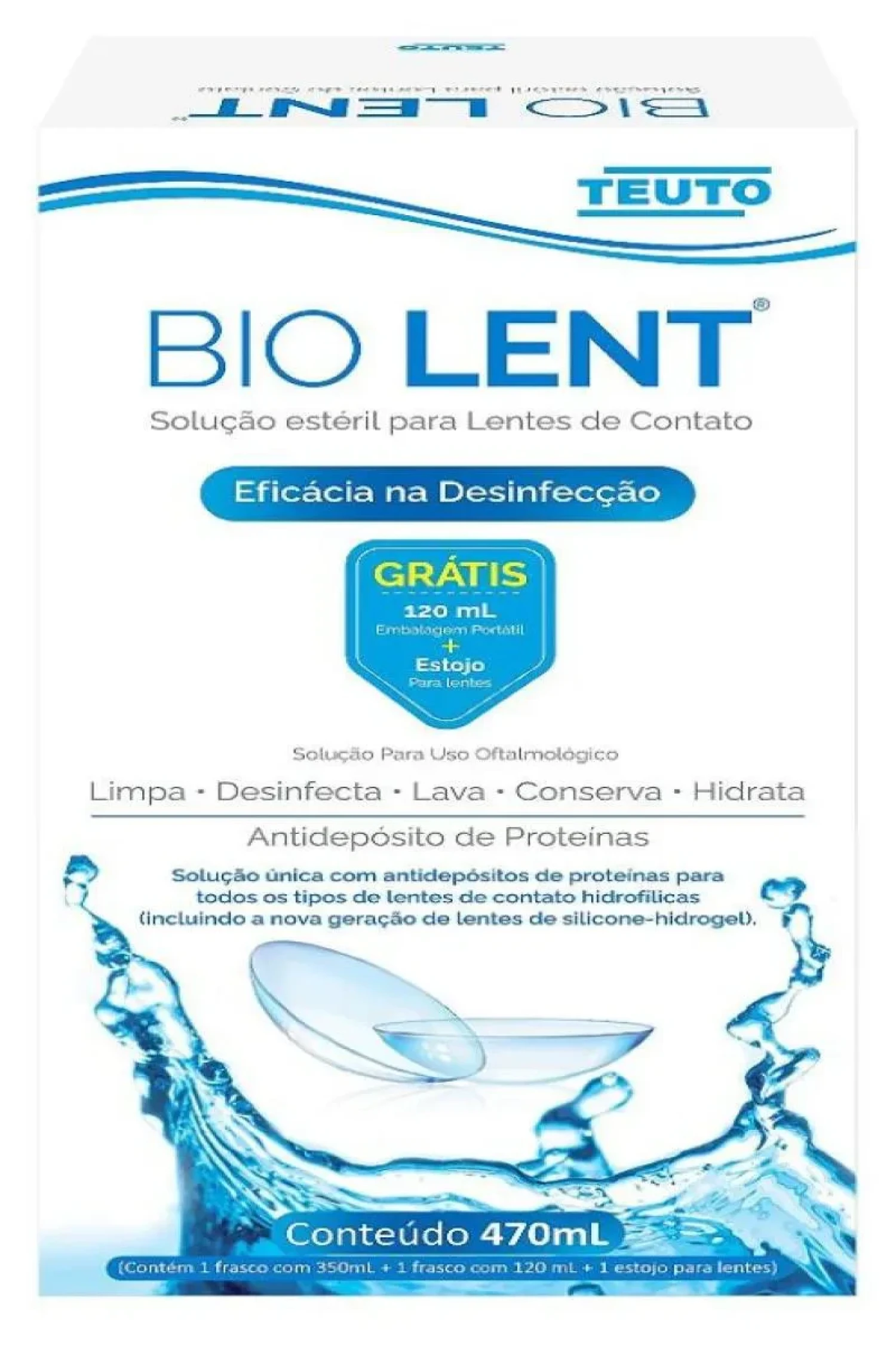 Kit Solução para Lentes de Contato Bio Lent Teuto, 350ml + 120ml (1/1)