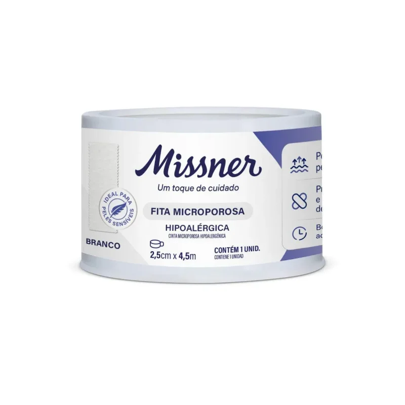 Esparadrapo Microporoso Missner Branco 2,5cm x 4,5m