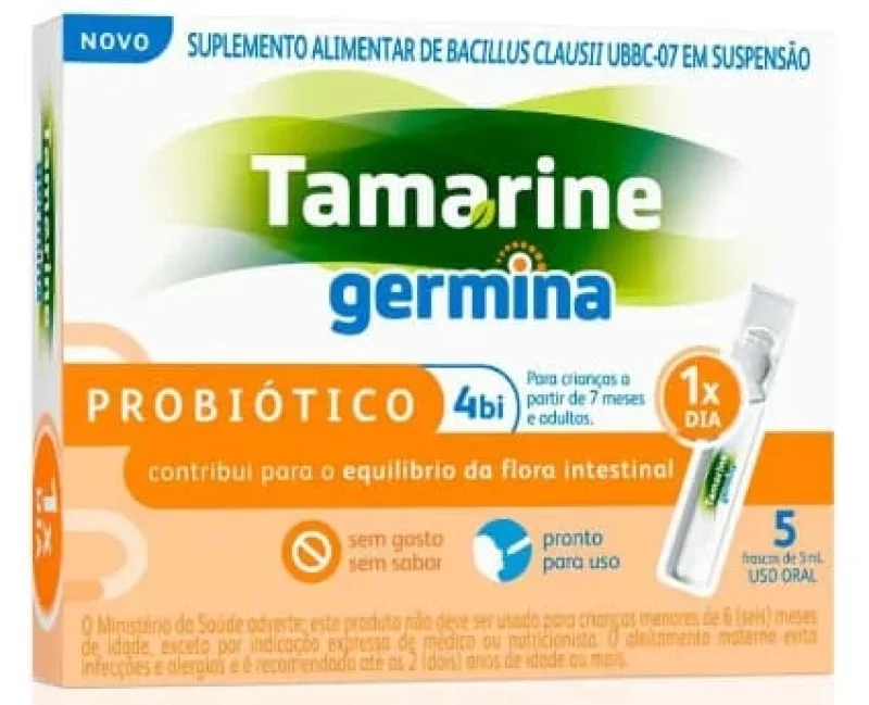 Tamarine Germina Probiótico 4 Bilhões Suspensão Oral 5 Frascos de 5ml