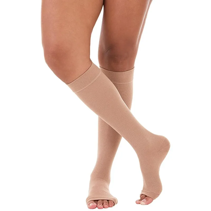 Meia de Compressão 3/4 Comfortline Cotton Venosan - Bege - 20-30mmhg - Curta - Tamanho Xg
