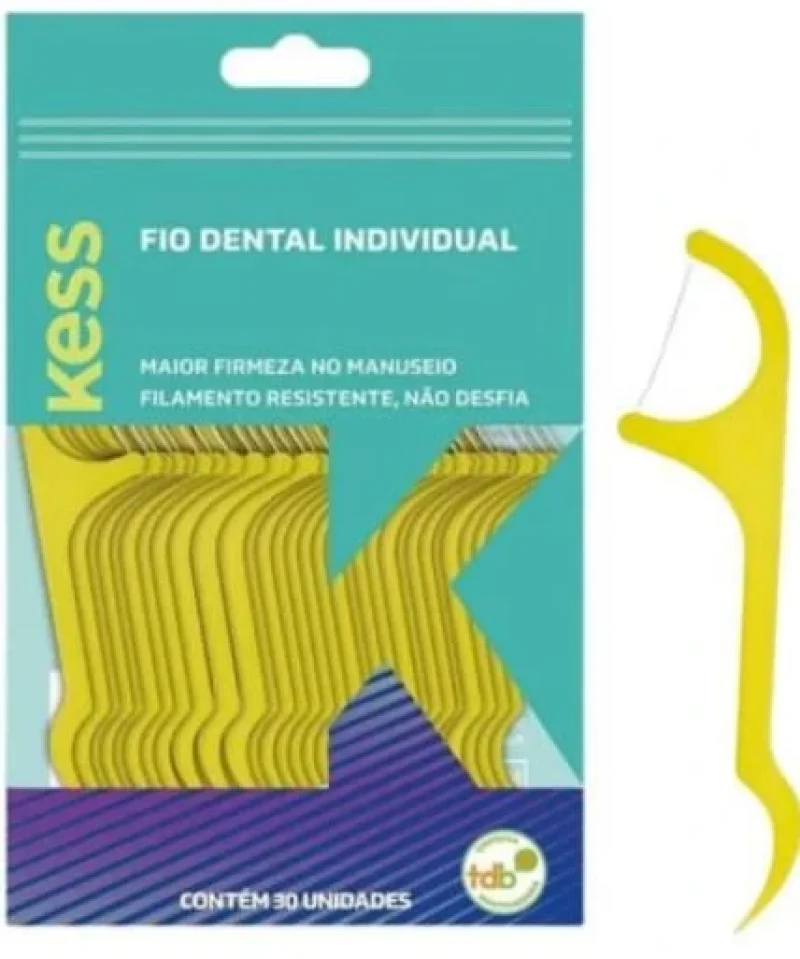 Fio Dental com Haste Kess, com 30 unidades