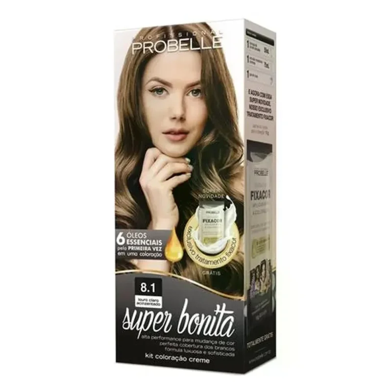 Tintura Probelle Super Bonita 8.1 Louro Claro Acinzentado