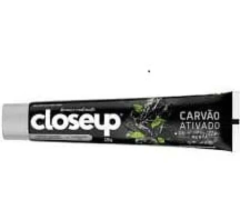 Creme Dental Carvão Ativado Menta Branco Radiante Closeup 128g